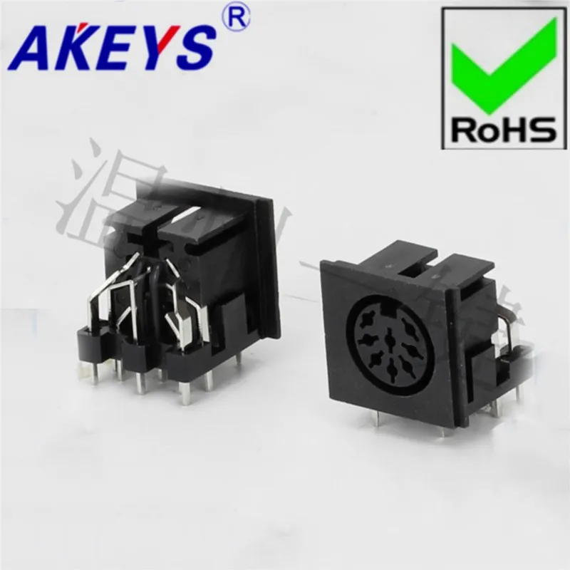 10PCS DS-8-03-1 Square SD Large terminal connector generous 8-core 10-pin socket 8PIN needle DIN Master