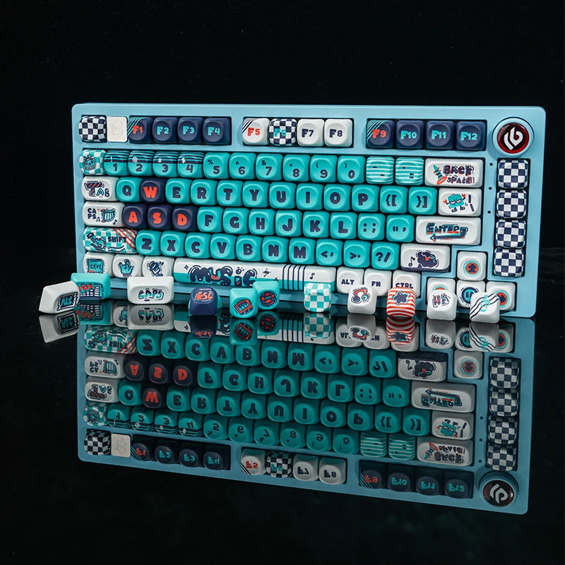 Music party/PBT five-sided sublimation keycaps in a full set