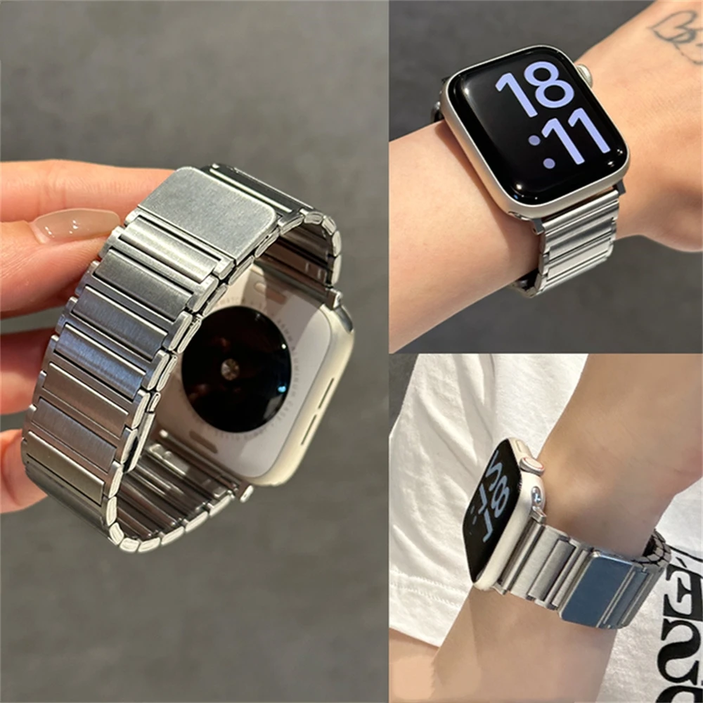 

Luxury Metal Band For Apple Watch 9 8 7 6 5 4 3 2 SE Ultra Business Magnetic Buckle Strap For iWatch 41mm 49 45 44 42 40 38mm