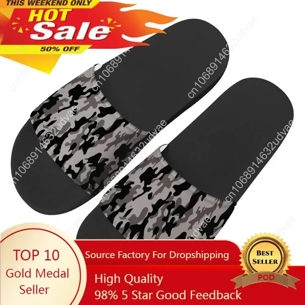 Women Custom image Slippers Camouflage Print Summer Fashion Slide Sandals Outdoor Non-slip Beach Shoes Platform Flip Flops