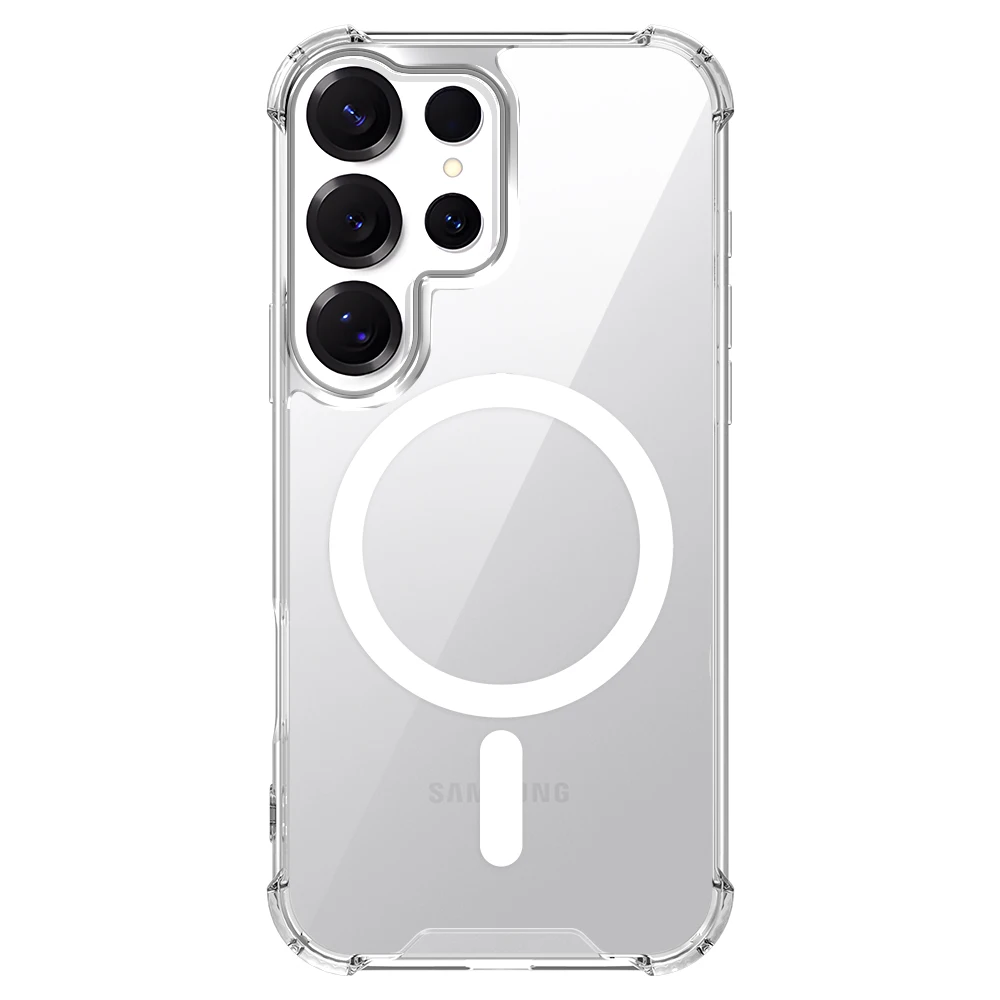 Magnetic High Transparency Clear PC+TPU Case for Samsung Galaxy S26/S25/S24/S23/S22 Ultra Plus A18/57/37/27/17/07 Airbag Cover