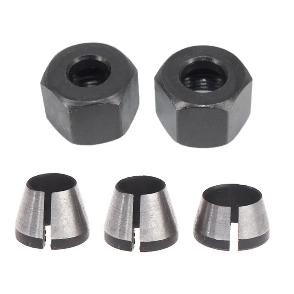 0.24/0.25/0.31inch Carbon Steel Collet Chuck Adapter With Nut Engraving Trimming Machine Wood Router Woodworking Tools