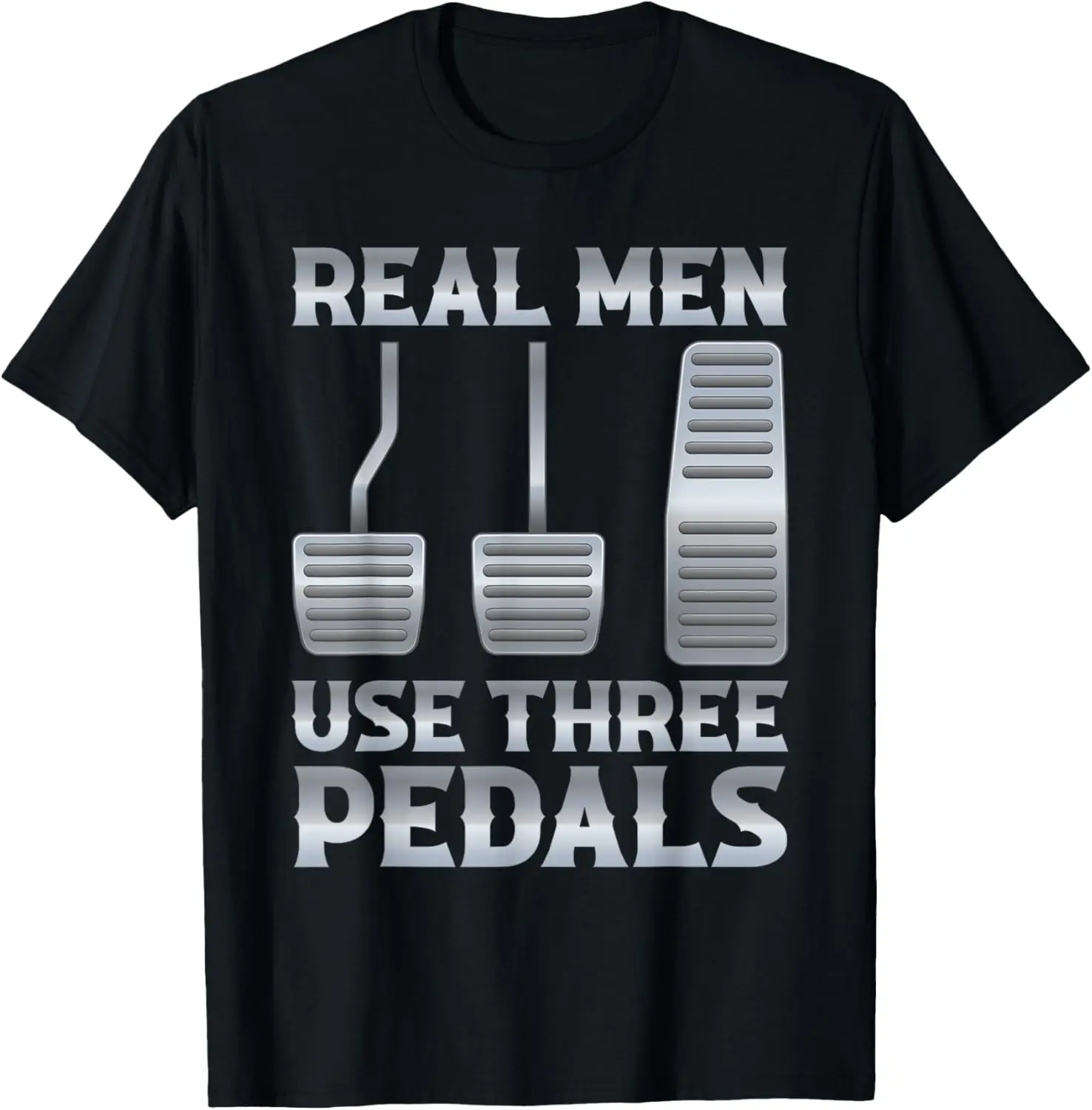 

Настоящие мужчины используют три педали. Забавная футболка с надписью «Механик».