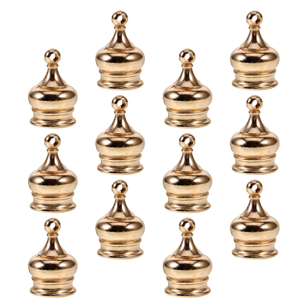 

12Pcs Golden M10x1 Thread Crown Shaped Decorative Nuts For Lampshade Finials Ceiling Chandelier Table Floor Lamps