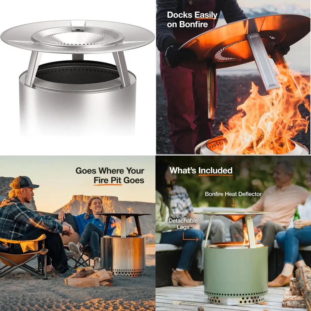 

Enhance Fire Pit Comfort with Durable Stainless Steel Heat Deflector Maximizing Heat for Outdoor Warmth