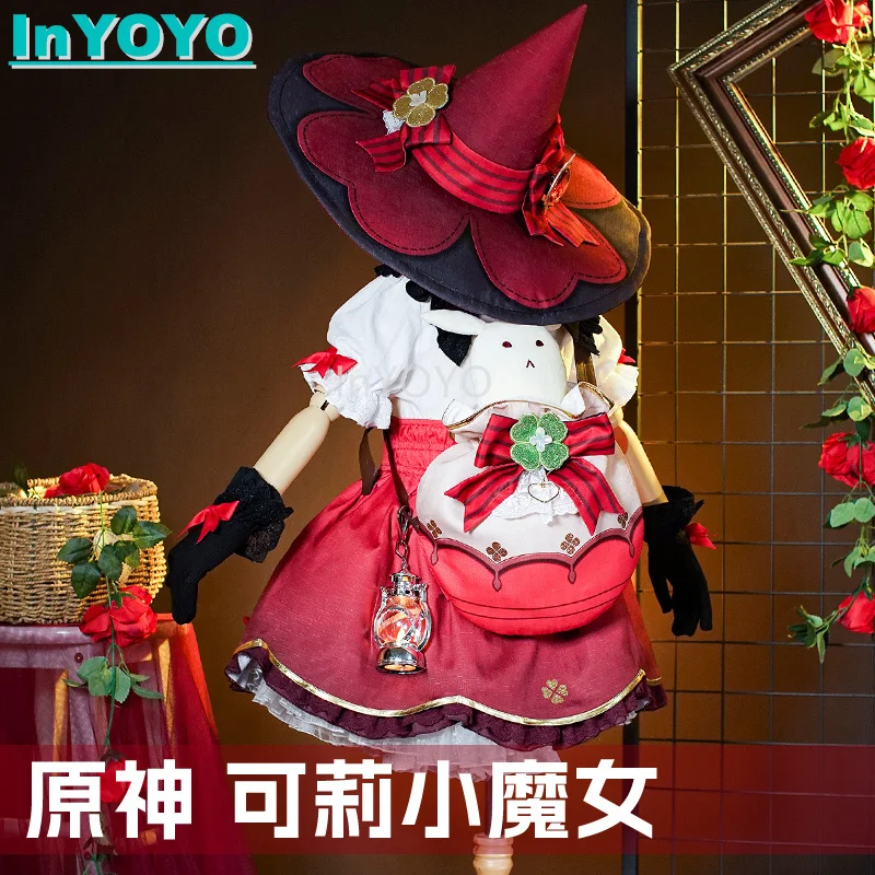 InYOYO Klee Genshin Impact Cosplay Costume Little Witch Lovely Dress Children's Clothing Halloween Party Outfit For Child 2023