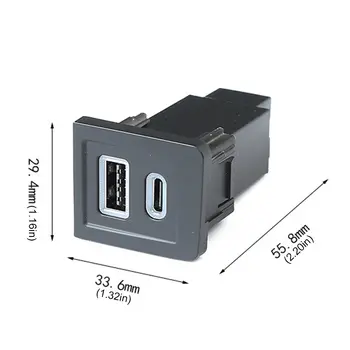 Duální USB nabíječka do auta PD+QC3.0 rychlonabíječka zásuvka na nabíjení telefonu napájecí adaptér pro VW Multivan T5 03-15 10 nejlepší prodej USB zásuvka pro VW T5 Multivan - №1