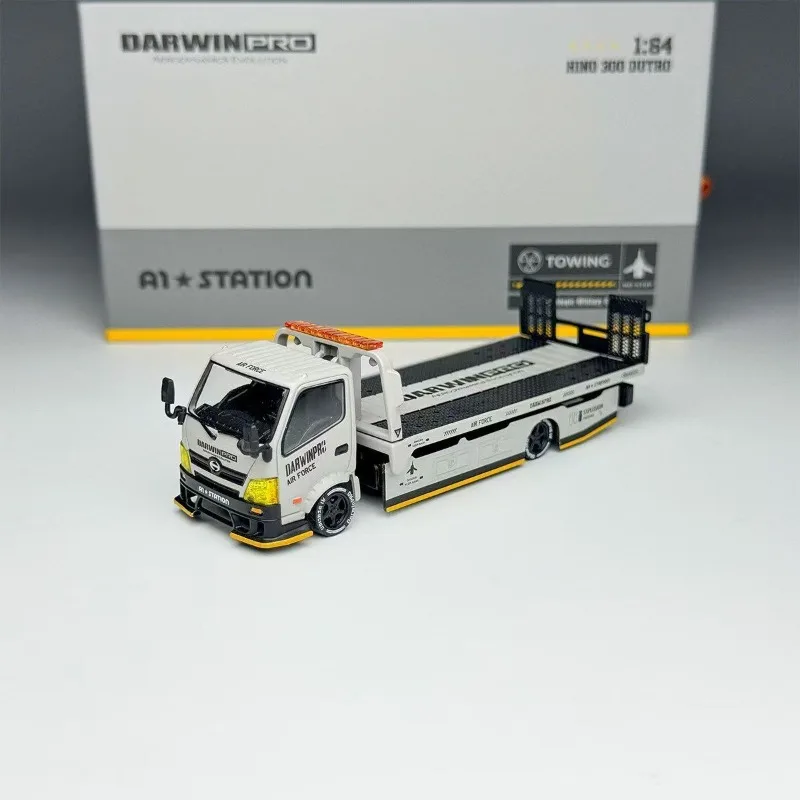 [In Stock] GCD 1/64 Diecast Alloy Hino 300 Flatbed Tow Truck Model, Movable Flat‑Bed Platform, Static Collectible Hauler Vehicle - view 4