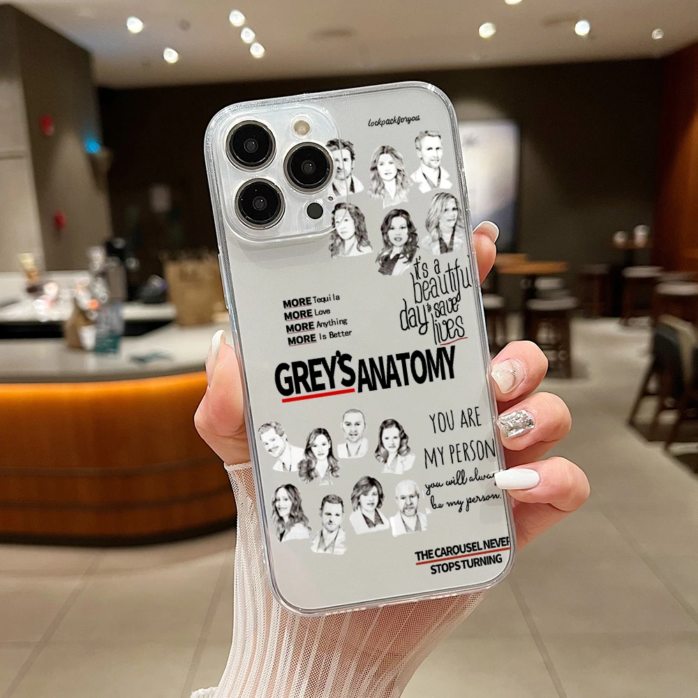 Greys Anatomy You Are My Person Phone Case For iPhone 15 14 13 12 11 Mini Pro Max X XR 7 8 Plus Transparent Cover