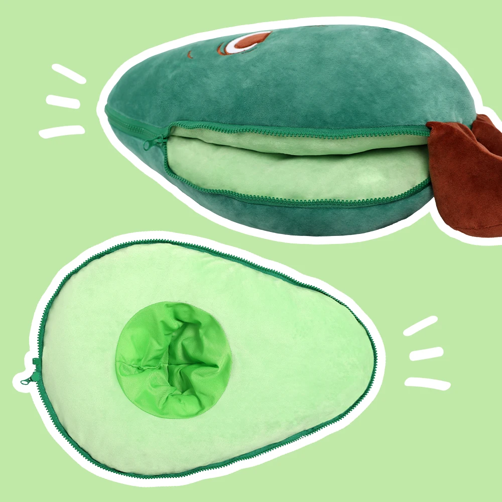 Tezituor Avocado Stuffed Animal, 20 inch Soft Plush Toy Hugging Pillow Furry Stuffed Cute Food Shaped Pillow Gifts for Kids, Gir