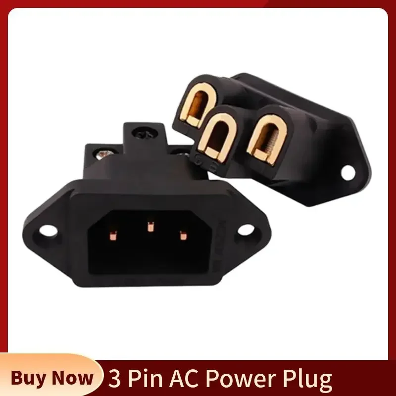 3-Pins AC Stekker Connector Iec Inlaat Socket Consumentenelektronica Diy Hifi Versterker Elektrische Audio Interface Paneel Mount