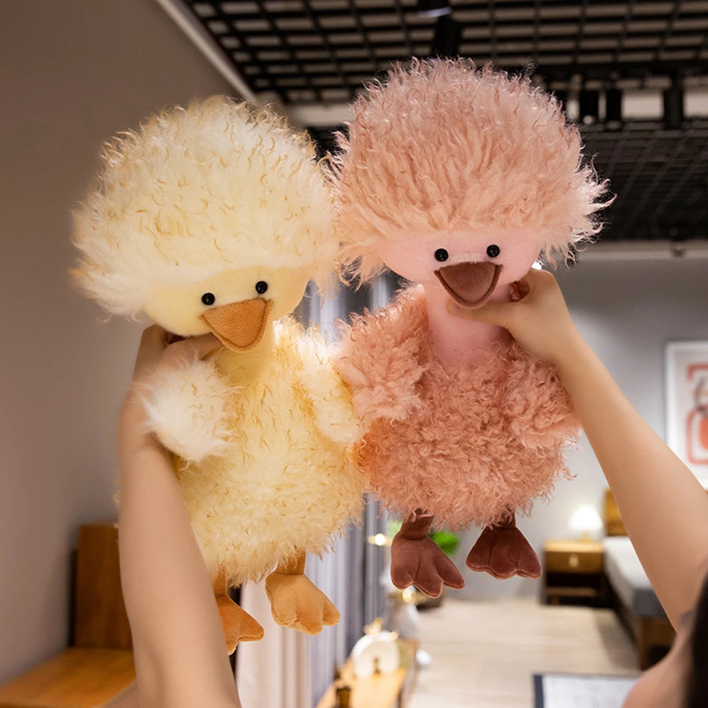 

Lifelike Fluffy Yellow Duck Stuffed Farm Animal Kawaii Duck Plush Toys Cute Pink Duck Soft Dolls Easter Day Fun Gifts