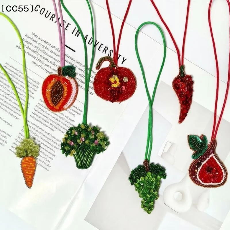 3D Rhinestone Beaded Sequin Bead Summer Fruit Series Rope Patches Crystal Bag Patch Beading Applique Patch〔CC55〕