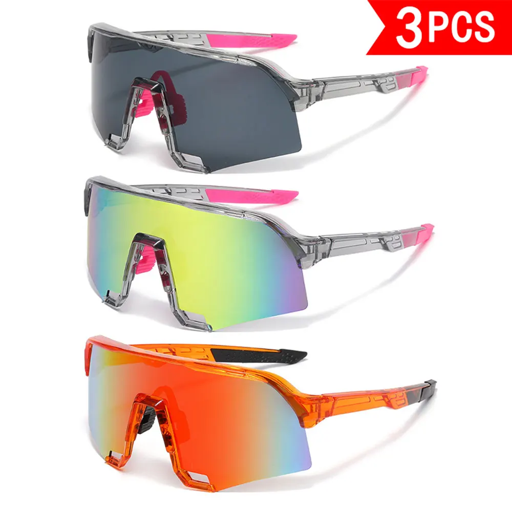 3-Piece Set of New Trendy Large-Frame Glasses with High-Definition True Film Lenses, Fashionable Dreamy Color Combinations, Unisex Style, Suitable for Various Occasions