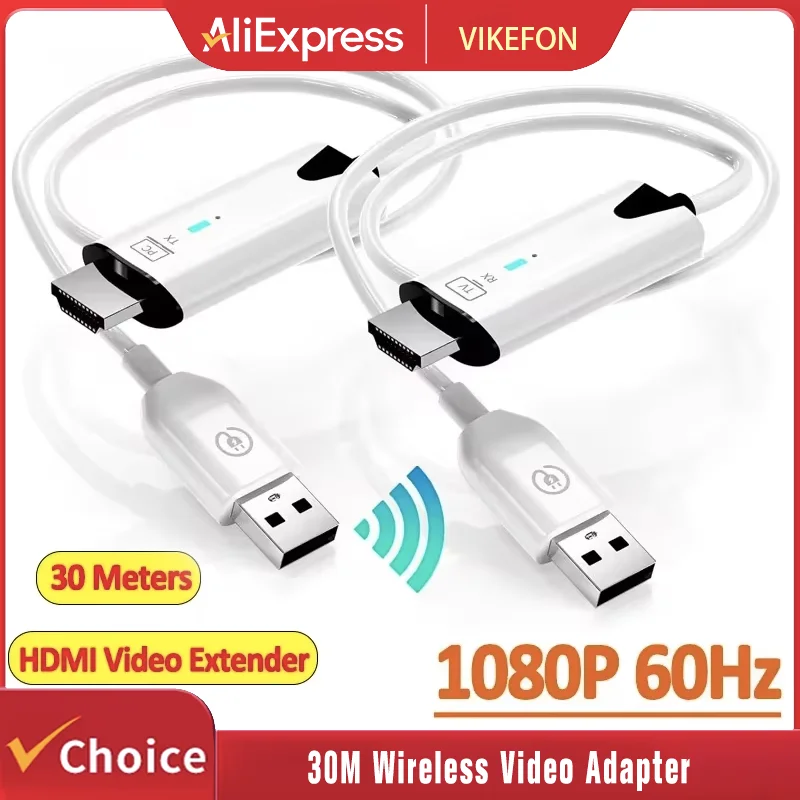 30M 1080P 60Hz TV Stick nadajnik-odbiornik kompatybilny z HDMI 5.8G przedłużacz wideo Plug & Play dla monitora projektora telewizyjnego PC