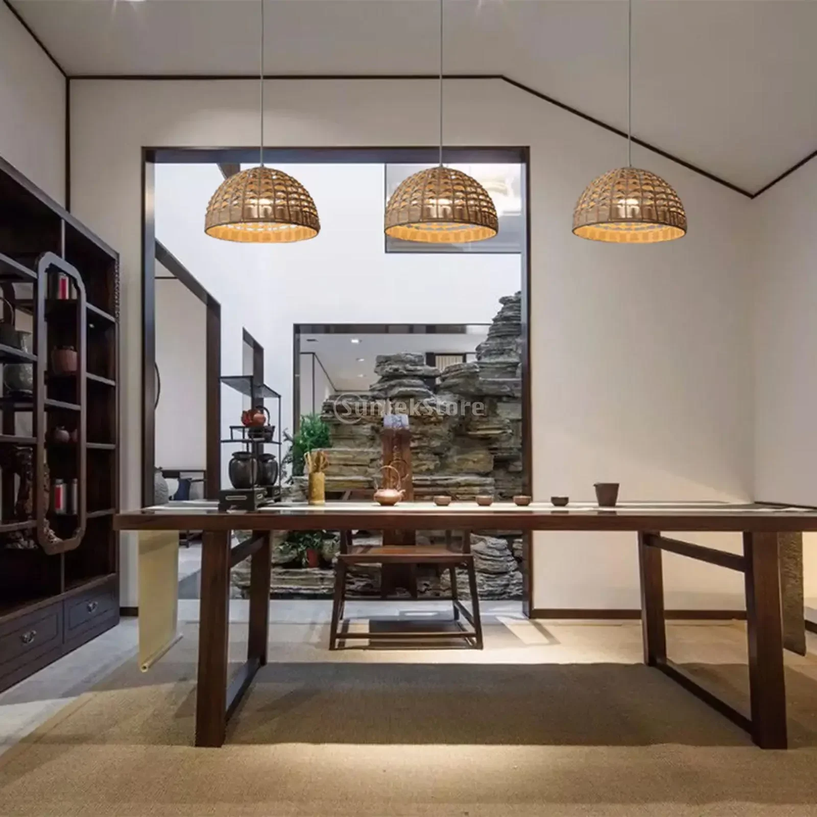 الروطان عاكس الضوء الثريا الخوص قلادة غطاء خفيف للفندق