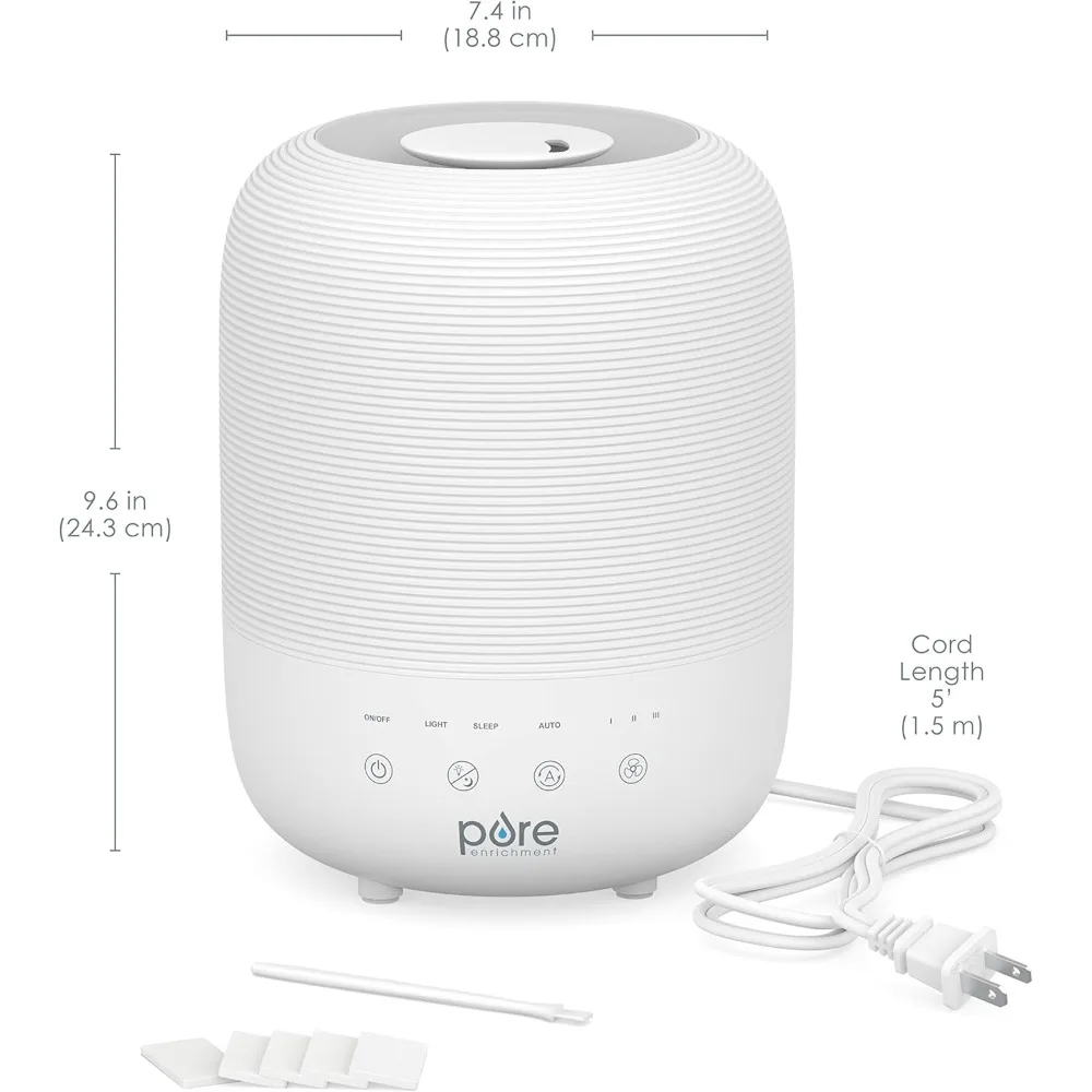 HUME™ Sense Top Fill Humidifier - Patented Magnetic Suspension, Auto Mode Humidity Sensor, 3 Mist Settings 6