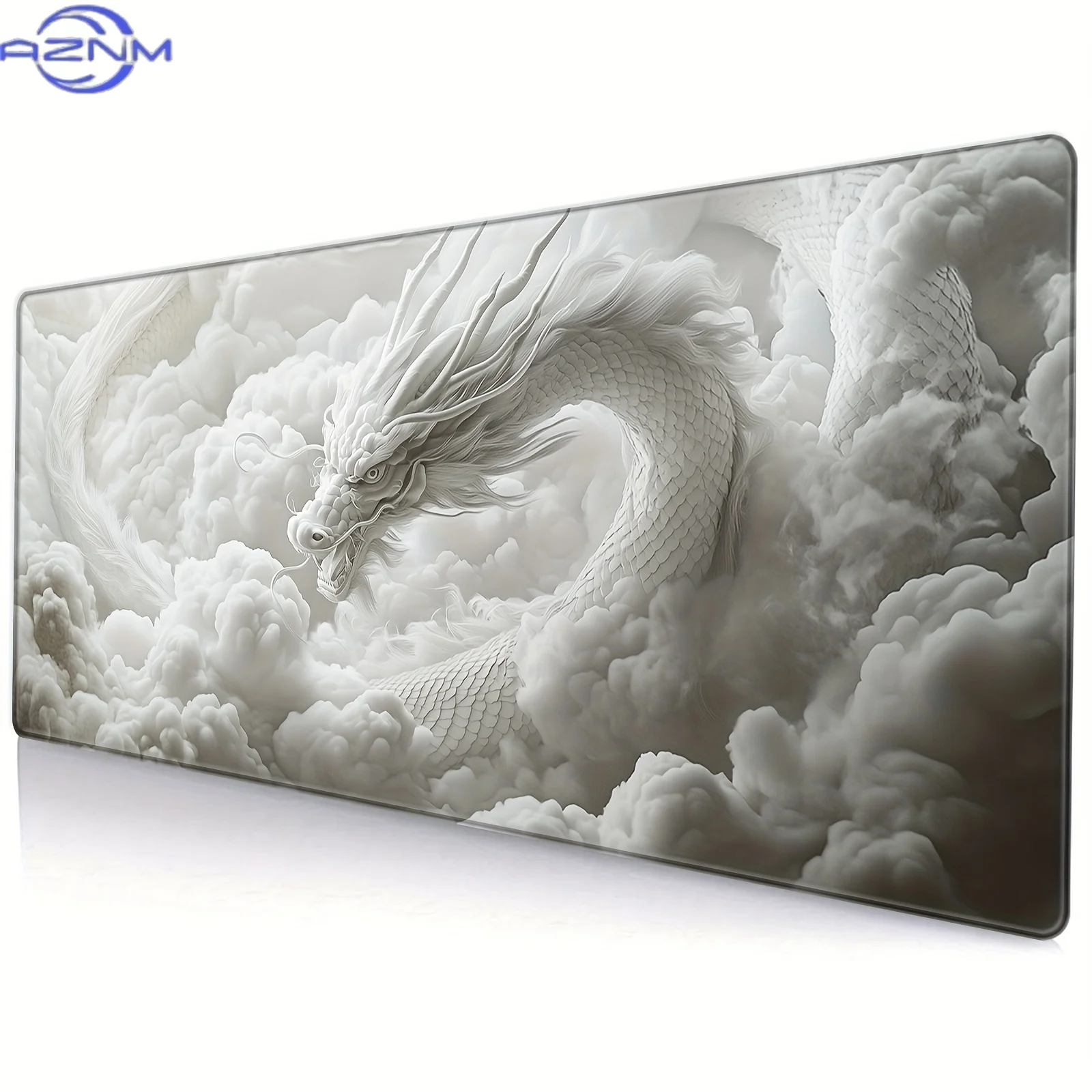 Large Chinese Dragon Mouse Pad 900x400MM with Stitched Edges Anti-Slip Rubber Desk Mat for Gaming and Office Desk Pad E-sport