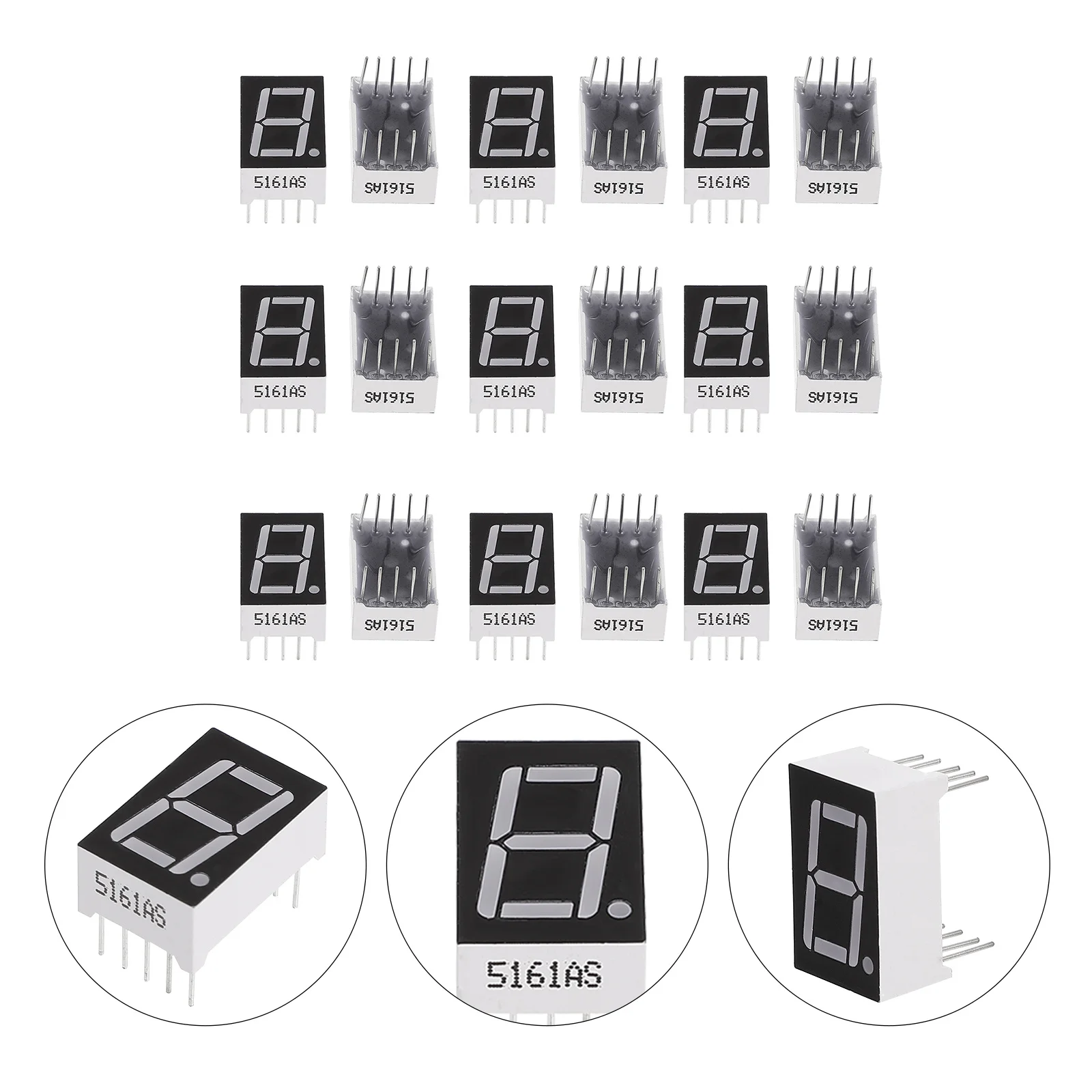 20Pcs 0.5 Inch 10-Pin 1 Segment Red LED Display Common Durable Safe Long-Lasting High-Quality Material
