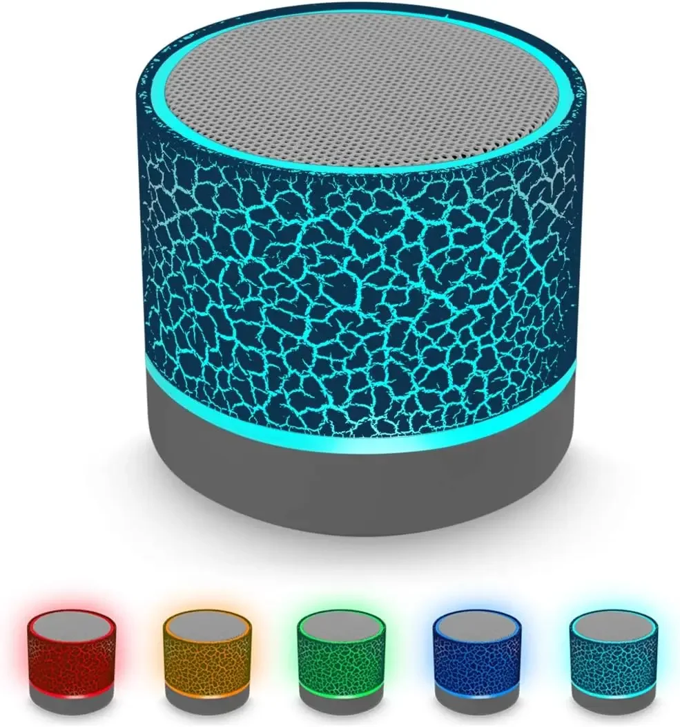 2024 new cracked speaker Portable Wireless Mini Bluetooth Speaker,AICase Super Bass Stereo Rechargeable Speaker with LED Lights