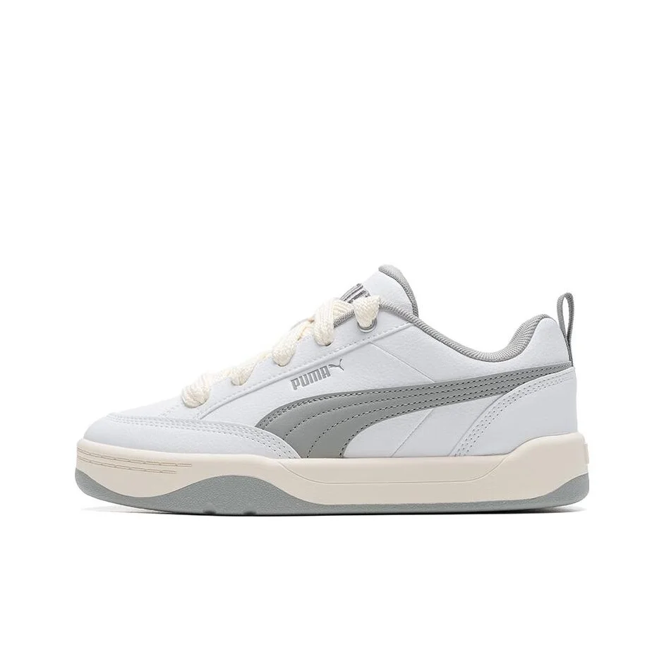 PUMA Park Lifestyle Low top Skateboard Shoes Unisex White Gray 395084-01