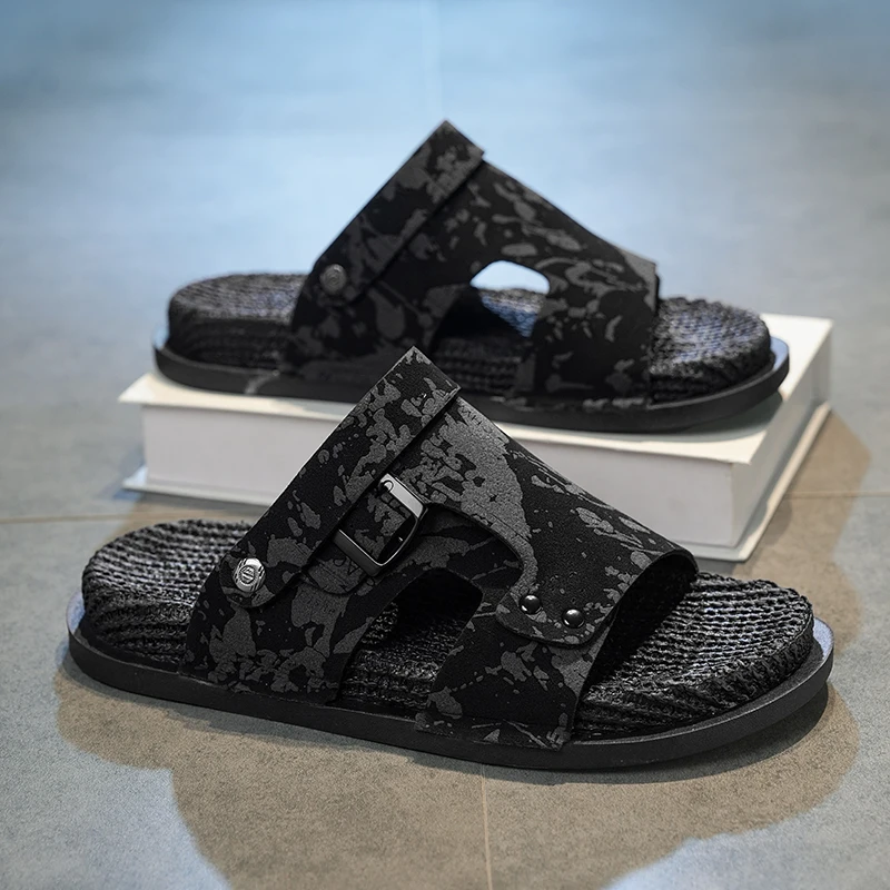 Men's slide casual Sandals summer breathable non-slip outdoor comfort soft-sole lightweight breathable sports walking beach shoe view 2