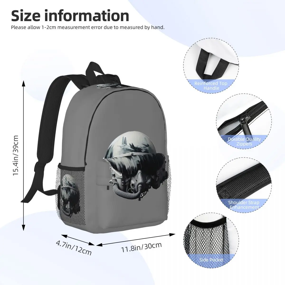 Steampunk Pilot Air Fighter Helmet Backpack Student BookBag Children School Bag Laptop Shoulder Bags for Boys Girls