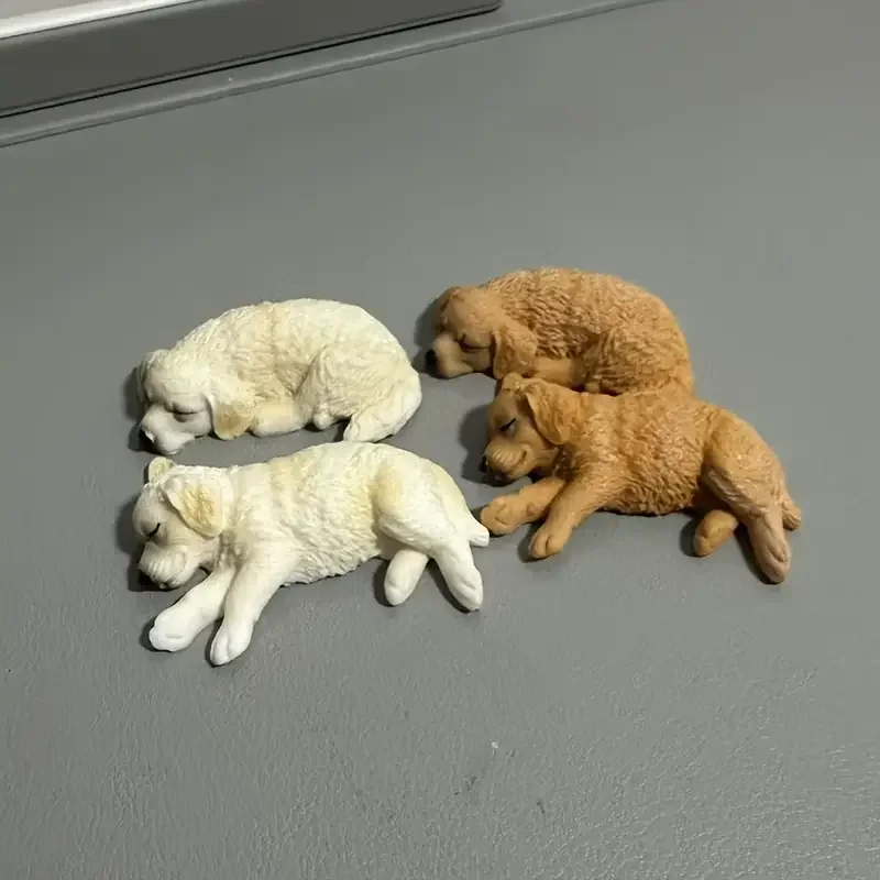 

3D Realistic Golden Retriever Puppy Figurine Sleeping & Lying Down Pose Durable PVC Indoor/Outdoor Decor for Home Garden Car