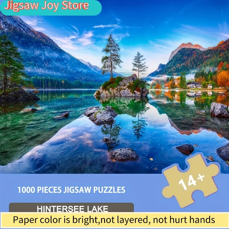 Hintersee Lake Reflection Puzzle 70x50 Alpine Series, Nature Immersion Edition for Outdoor Adventurers & Collectors,