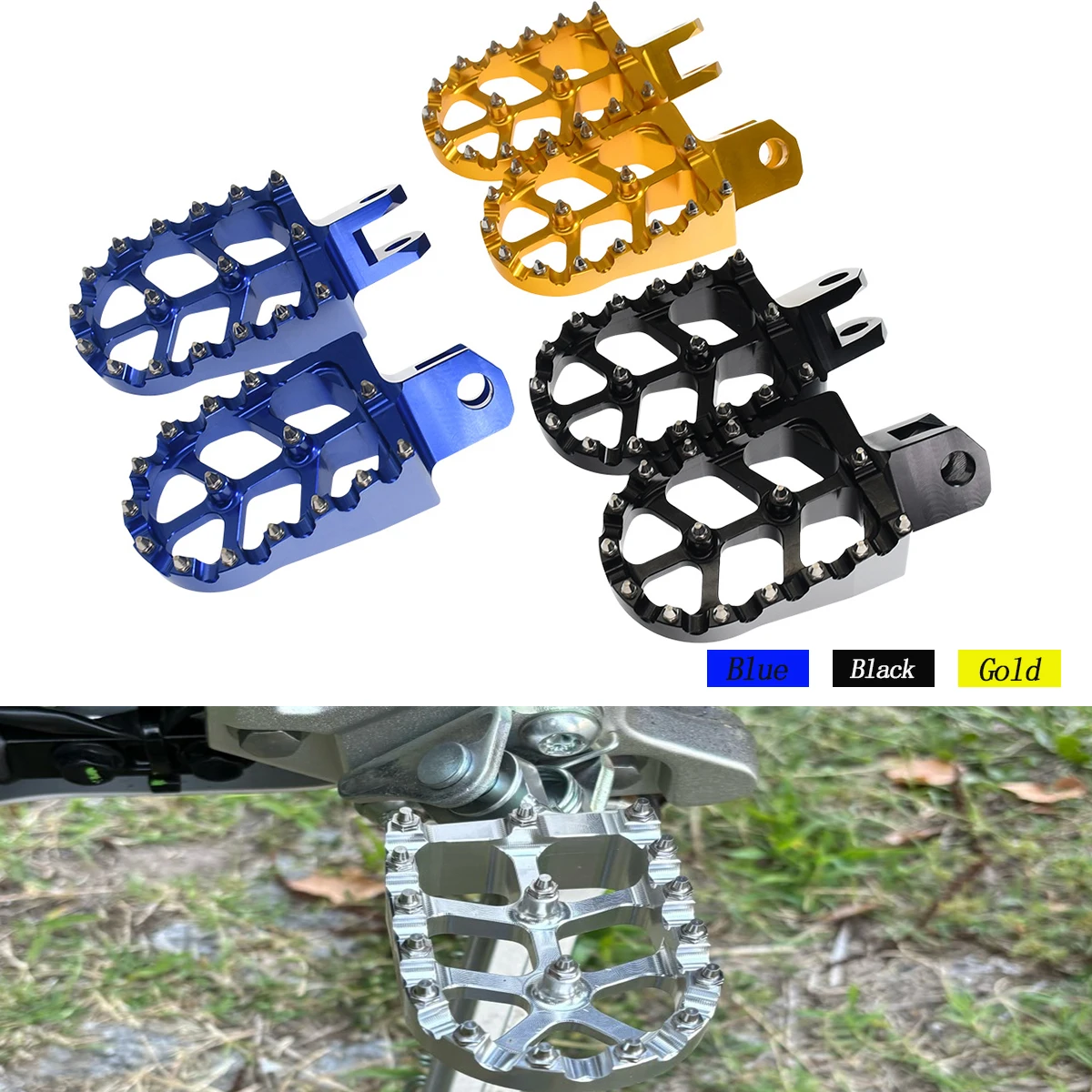 

Motorcycle Accessories CNC Foot Rests Footpegs For SUZUKI DR-Z 400 S E SM DRZ400S DRZ400SM RM250Z RMX250 RM125 KLX400R KX500