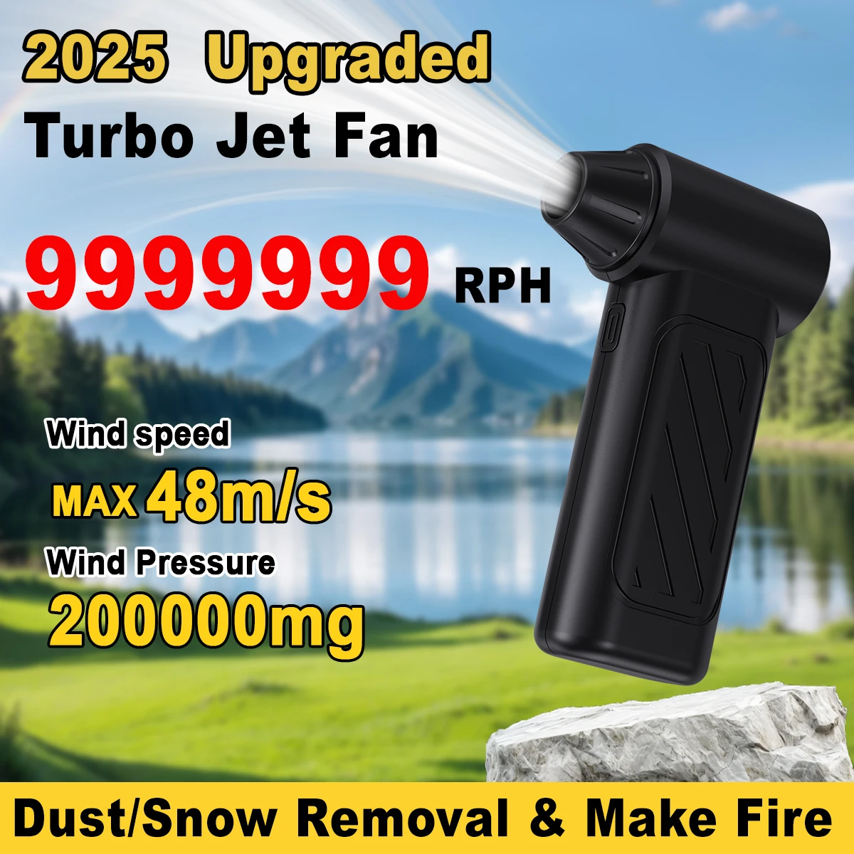 

40000mAh Mini Turbo Jet Fan 9999999RPM Powerful Air Blower Battery Vacuum Dust Cleaner Strong Winds Brushless Turbo Jet Blower