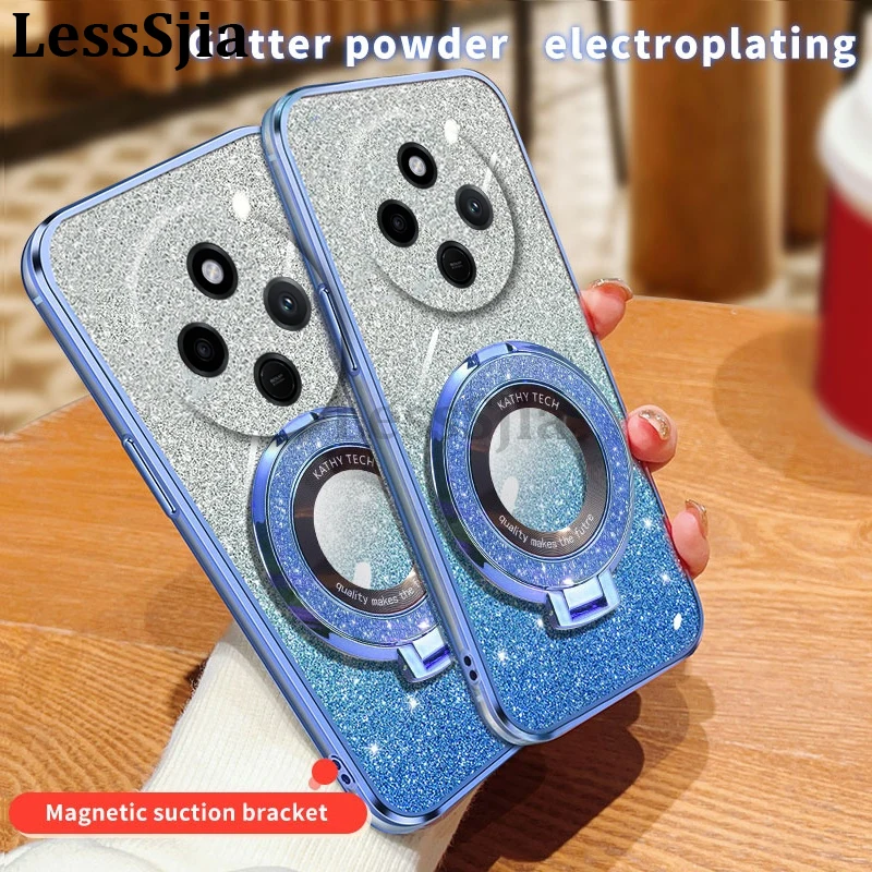 

For Redmi 14C 14 redmi 14c 4g Case Glitter Bling Silicone Shockproof Bracket Shell For Xiaomi Poco C75 4G c75 poco 75 Back Cover