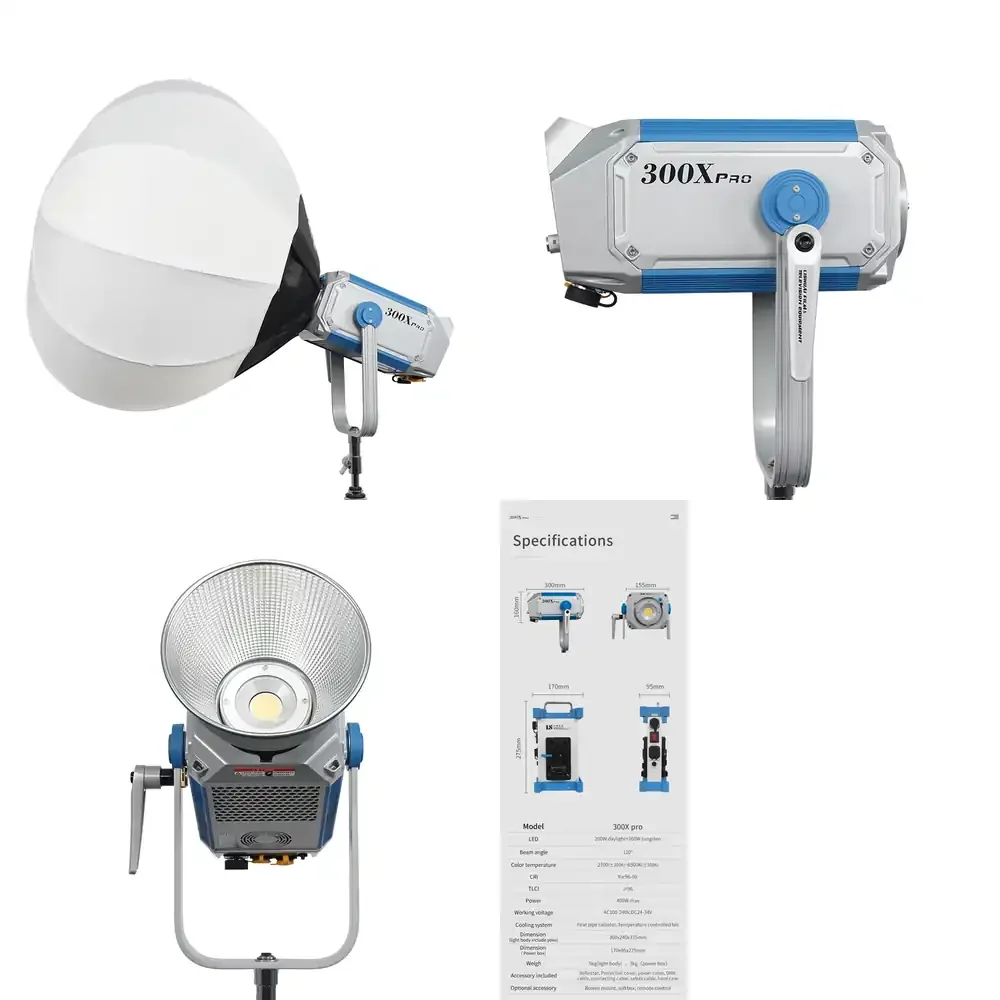 

Светодиодный прожектор 400W 300X Pro Bi-color Super Bright, студийный и видеосвет, влагозащищенный, с проводным и беспроводным DMX-управлением