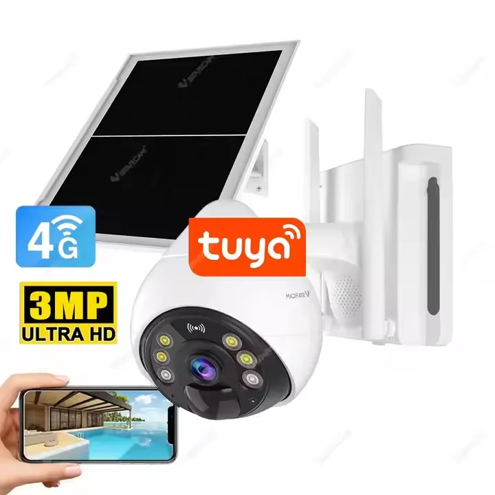 

July003 Vstarcam Tuya Outdoor Security Camera 4G Sim Card Smart Surveillance Pan-Tilt Free Cloud Solar Powered CCTV Ip Network