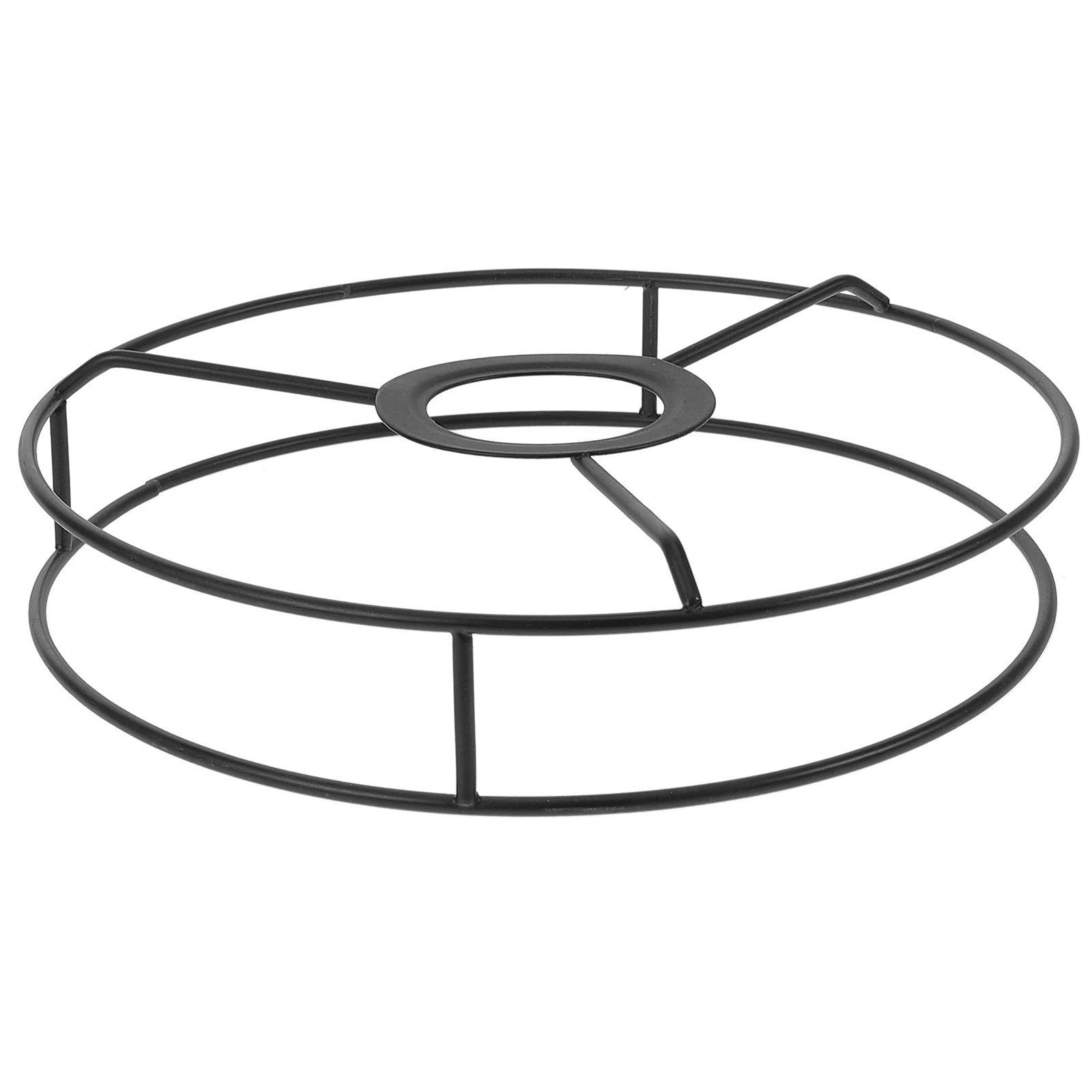 Round Lamp Shade Frame Hardware DIY Light Stand Table Lampshade Bracket Iron Wire Sturdy Easy Installation Compatible