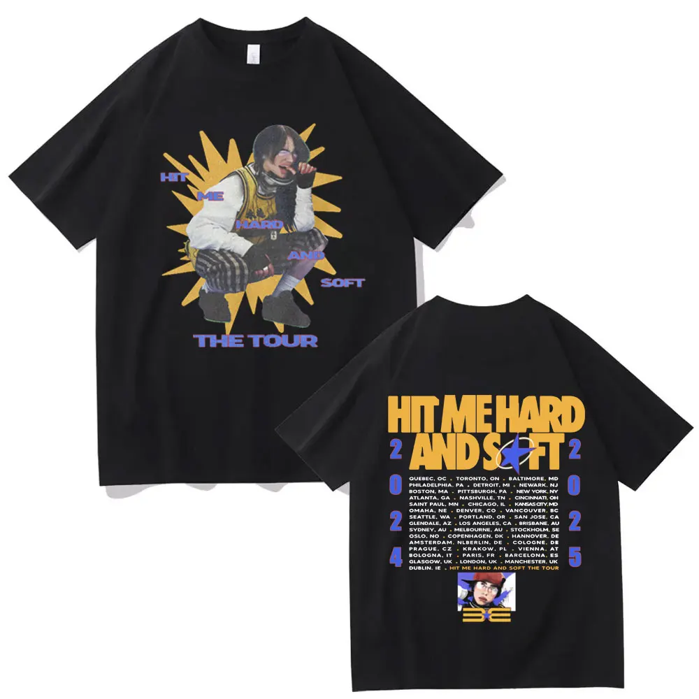 

Hit Me Hard and Soft Tour 2024-2025 T-shirt Hip Hop Vintage Short Sleeve T-shirts Men Women Casual Fashion Short Sleeve T Shirts