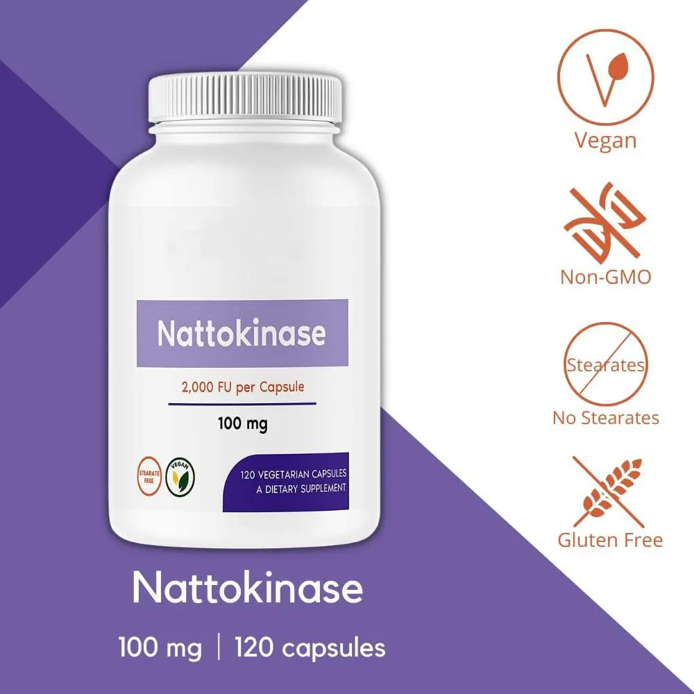 Pipingrock nattokinase สนับสนุนแคปซูลสุขภาพหัวใจและหลอดเลือดไหลเวียนโลหิต