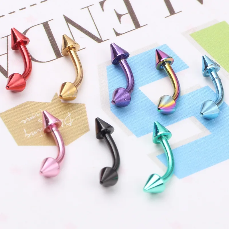 Eyebrow Jewelry Stainless Steel Curved Arc Eyebrow Rings Lip Screw Earrings Septum Piercing Accessories