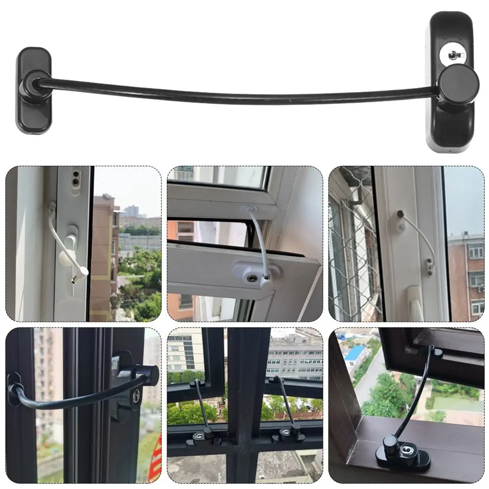 Child Door Window Restrictor Baby Safety Security Cable Locks Catch Wire Key