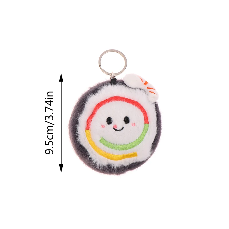 Sushi Plush Toy Keychain Cartoon Sandwich Bread Soft Stuffed Doll Pendant Car Key Ring Backpack Bag Decor Kid Gift