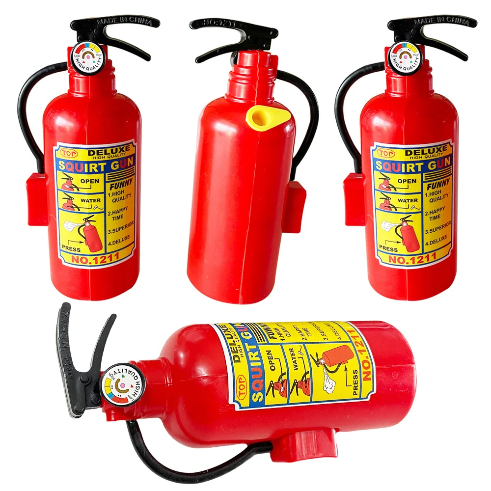 4pcs Fire Extinguisher Props for Fireman Sam Birthday Decorations Kids Children Firefighter Birthday Favors Party Decor Supplies