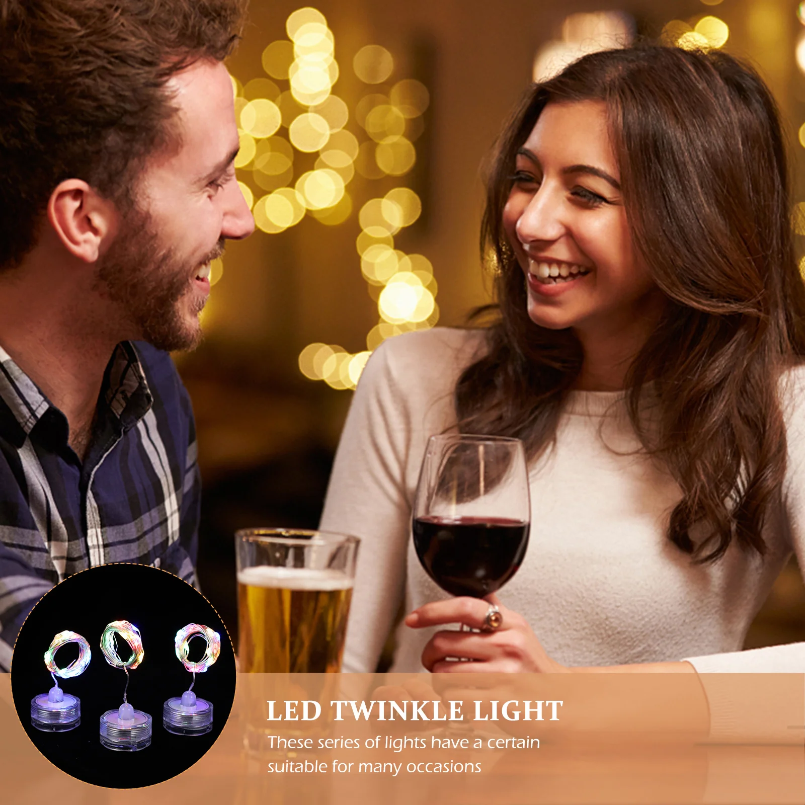 6 قطع من أضواء سلسلة غاطسة LED مصباح غوص مقاوم للماء على شكل زر لتزيين الحفلات الليلية