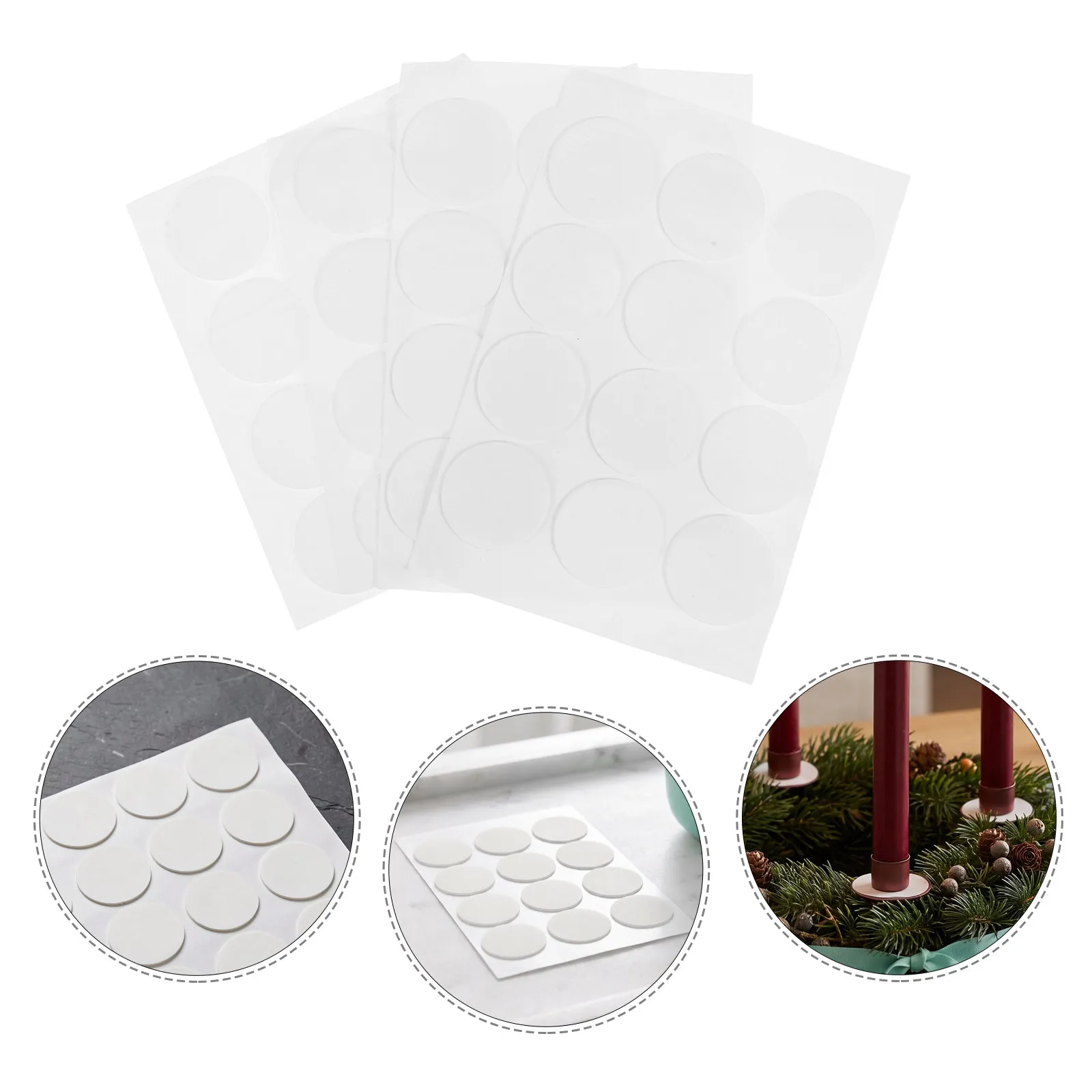 48 PCS Non-slip Candle Mat Grip Tabs Glue Adhesive Accessories for Taper Candles White Liners Grippers Cup Inserts