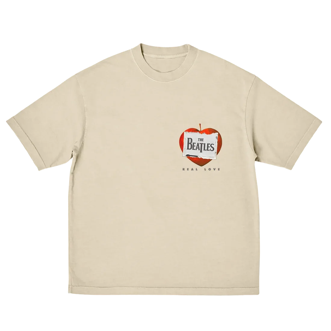2026 Y2K The Beatles Real Love Apple Heart Graphic T-shirt Vintage Band Tee Men Women Casual Oversized Top