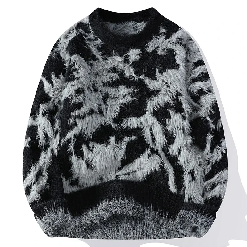 2024 New Fall Winter High End Luxury Mink Cashmere Sweater Men Fashion Design Mens Christmas Jumper Soft Warm Pull Homme