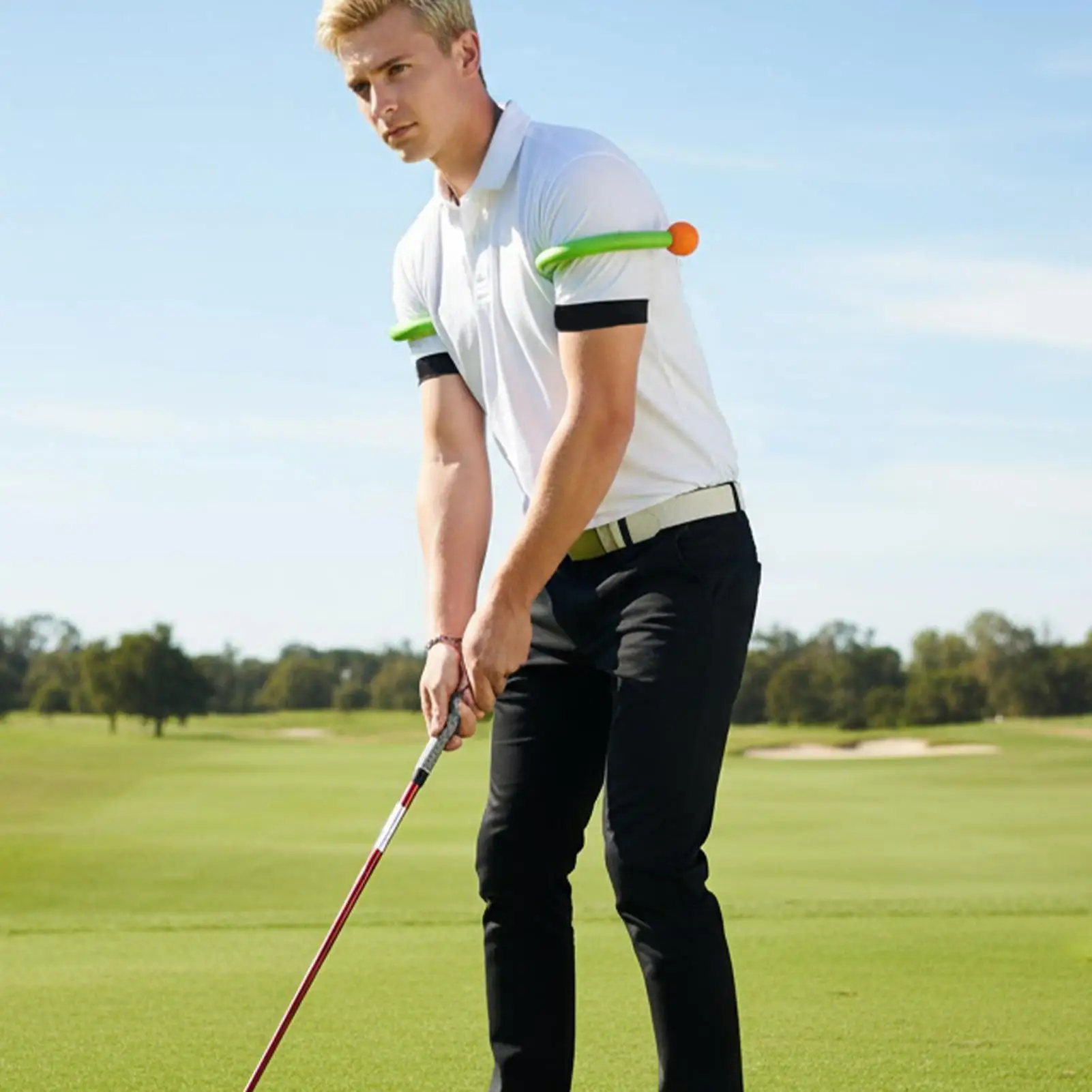 Golf Swing Aid Portable Professional Folding Men Putting Trainer Swing Club For Golfer Athletes Adults Teens Indoor Outdoor