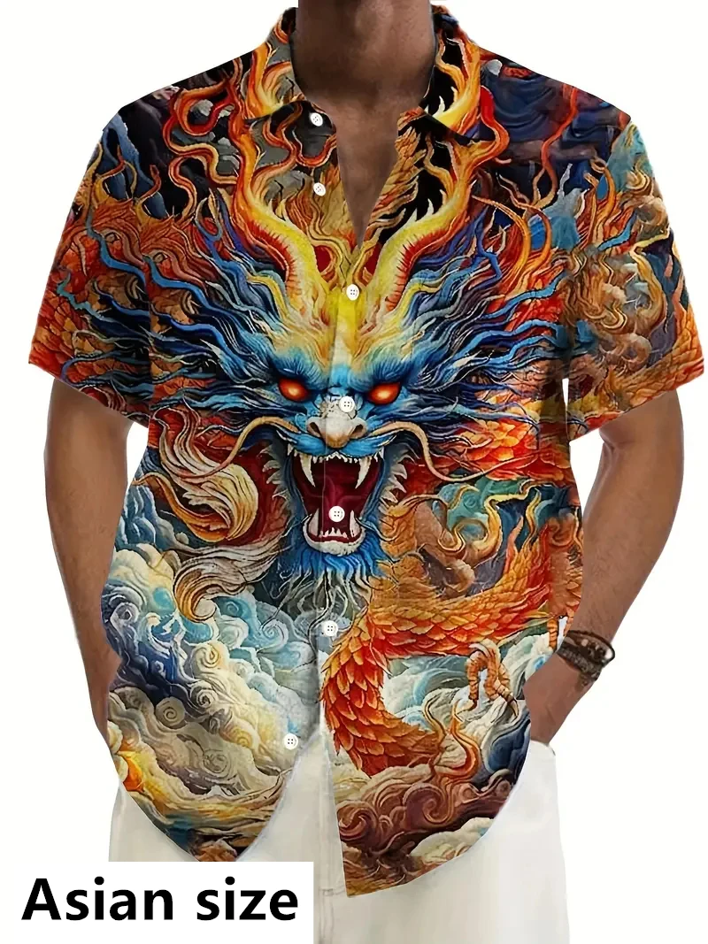 Рисунок 2 - Мужские гавайские рубашки с 3D принтом Dragon Tiger