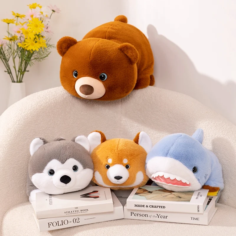 35-45cm Creative Shark Flip Bee Panda Turns into Raccoon Plush Toys Soft Stuffed Animal Hug Pillow Sofa Cushion Decor Kids Gifts