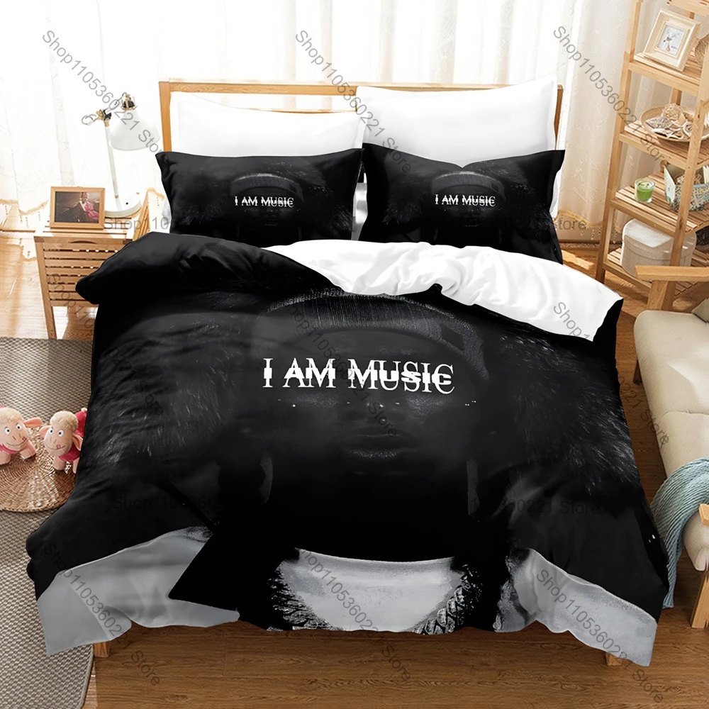 Playboi Carti I AM MUSIC Bedding Set, Duvet Cover + 2 Pillowcases Trendy Album Pattern Bed Linens for Home & Dorm