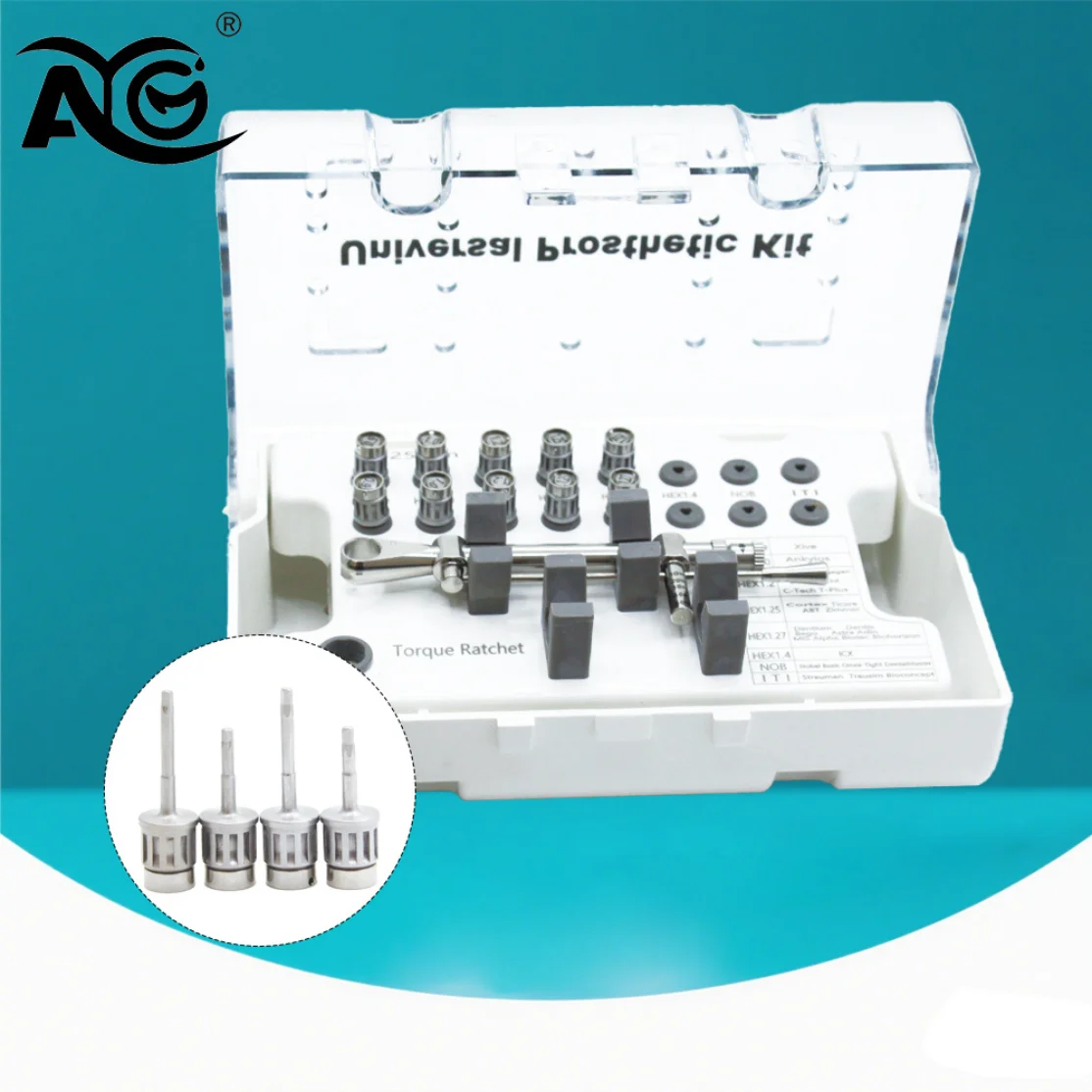 

AG отвертка для зубного имплантата 10-70NCM серый динамометрический ключ с трещоткой с 16 шт. отвертка универсальный набор инструментов для восстановления